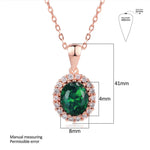 Elegant Created Rose Gold Color Green Crystal Pendant Necklace