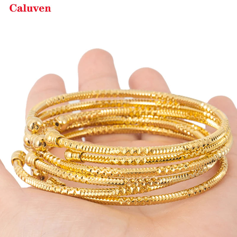 3MM/6pcs Etnic Gold Bangle