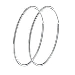 925 Sterling Silver Large Hoop Earrings