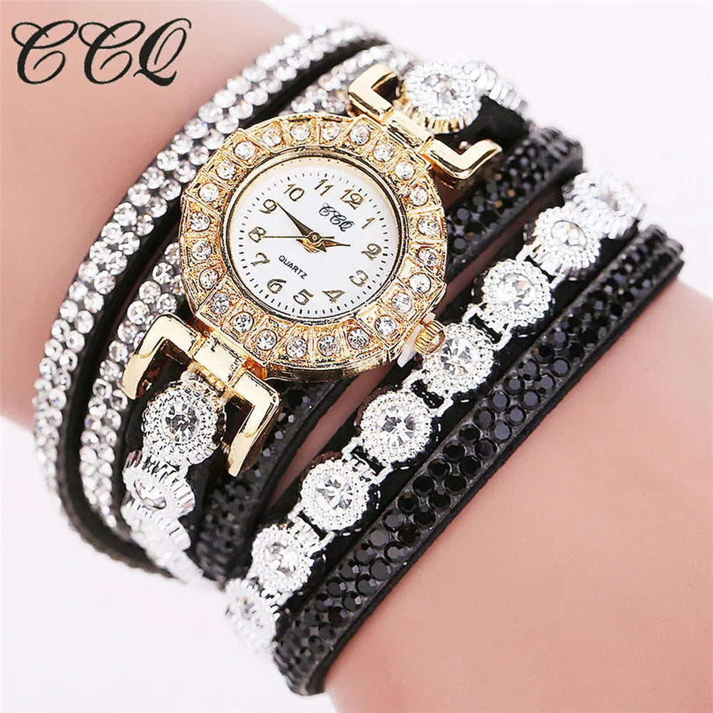 Analog Quartz Rhinestone Bracelet Watch