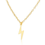 Long Chain Small Lightning Pendant Necklace