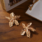 Vintage Metal Flower Big Earrings