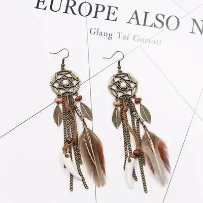 Antique Vintage Bohemian Ethnic Tassel Earrings