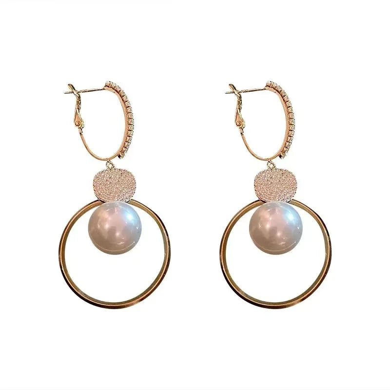 Oversized White Pearl Drop Earrings