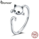 Cute Cat Simple S925 Sterling Silver Ring