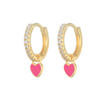 Cute Enamel Heart Drop Earring