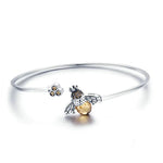 925 Sterling Silver Crystal Yellow Bee Bangle