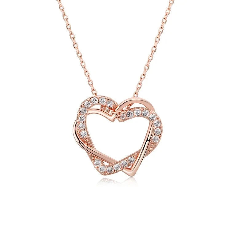 Heart to Heart Rose Gold Pendant Necklace