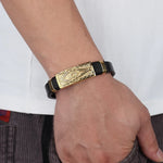 Gold Leather Bracelet