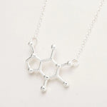 Simple Caffeine Molecule Structure Necklace