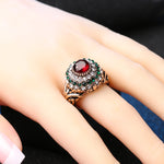 Antique Turkish Red Crystal Ring