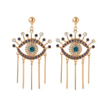 Rhinestone Evil Eye Statement Earrings