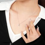 925 Sterling Silver Croissant Pendant Necklace