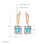 Rose Gold Square Drop Earrings