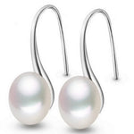 Genuine Natural Freshwater Pearl Earrings 925 Sterling Silver