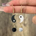 Drip Oil Yin and Yang Drop Earrings