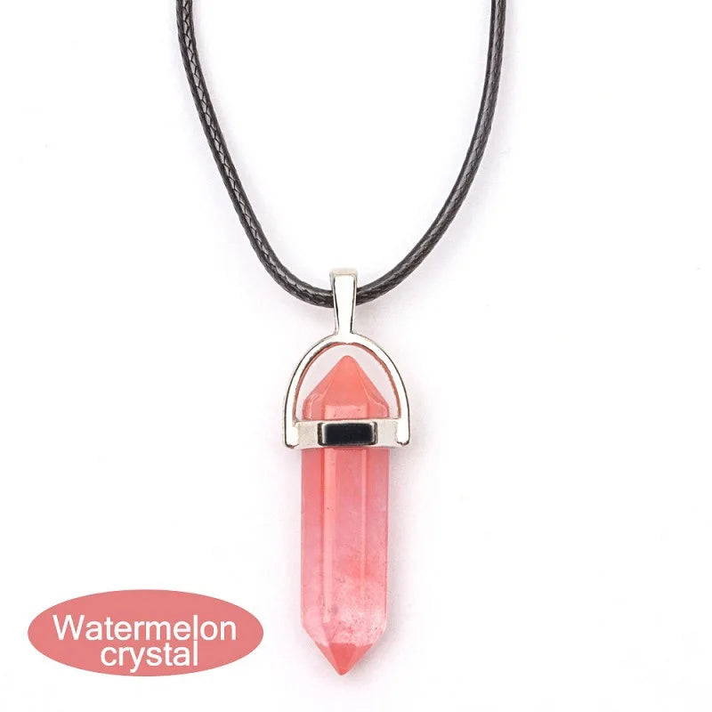 Hexagonal Column Quartz Necklace