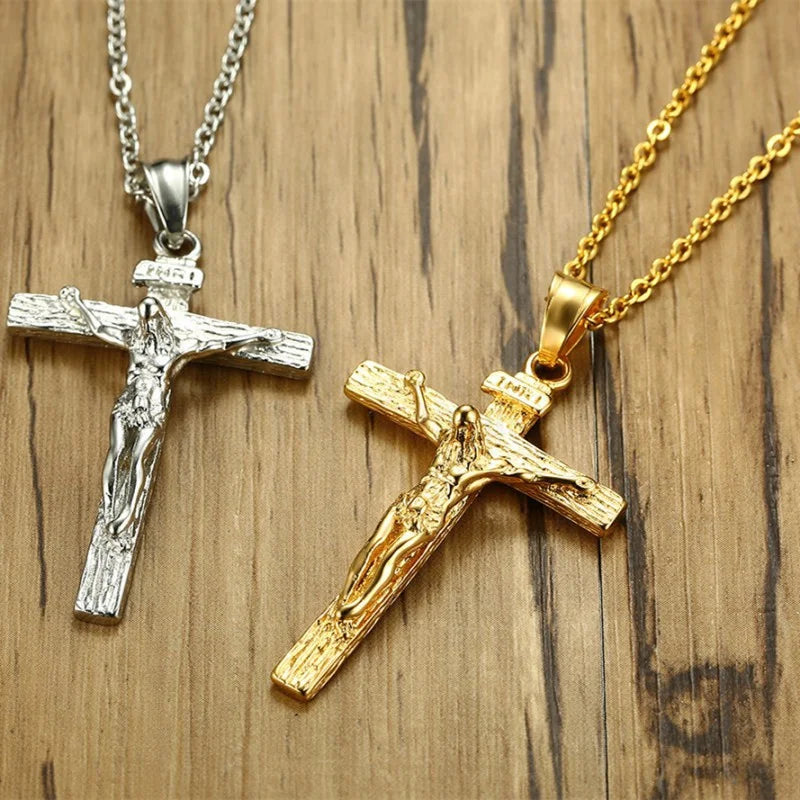 INRI Crucifix Jesus Piece Cross Necklace