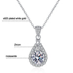 Moissanite Teardrop Pendant Necklace