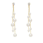 Long Imitation Pearl Tassel Earrings