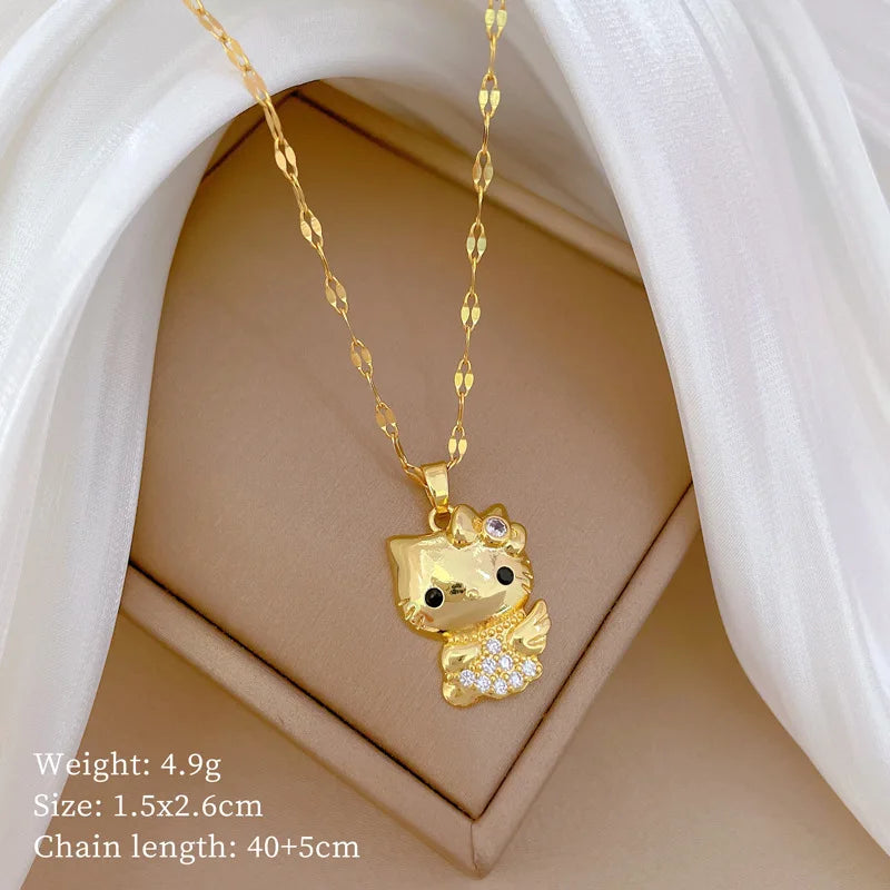 Hello Kitty Diamond Pendant Necklace