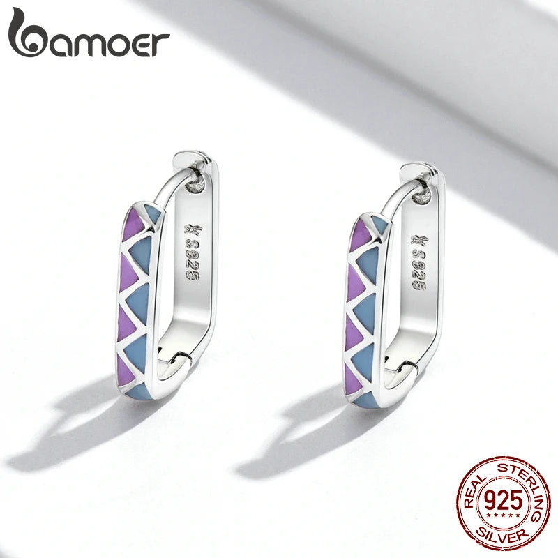 925 Sterling Silver Original Simple Contrast-Color Earrings