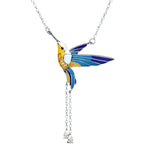 Handmade Colorful Double Side Flying Bird Pendant Necklace