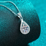 Moissanite Teardrop Pendant Necklace