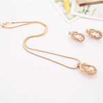 Gold Color Simulated Pearl Jewelry Set