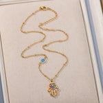 Turkish Eye Zircon Pendant Necklace