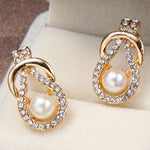 Gold Color Simulated Pearl Jewelry Set