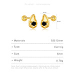 925 Sterling Silver Droplets Stud Earrings