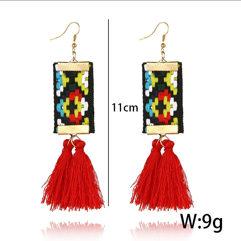 Ethnic Square Earrings